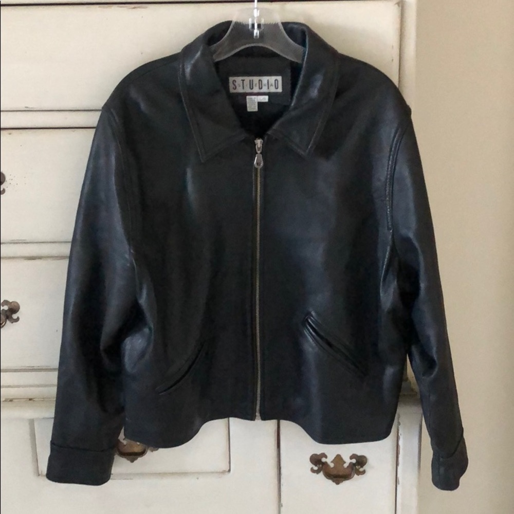 Black leather jacket
